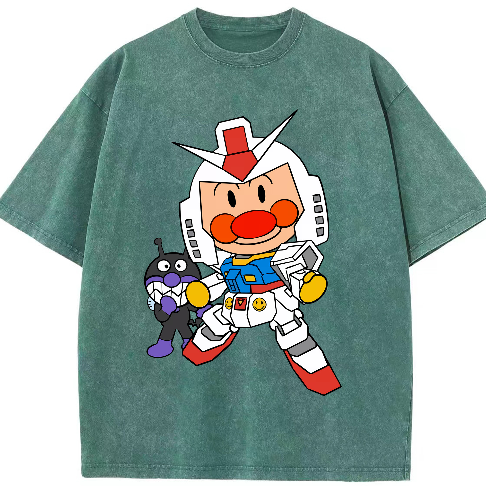 （画像用） アンパンマン Anpanman 綿100% ヴィンテージ風 半袖Tシャツ（フロントプリント）